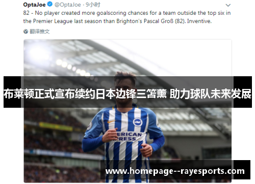 布莱顿正式宣布续约日本边锋三笘薰 助力球队未来发展